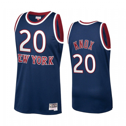 Kevin Knox #20 New York Knicks Navy Hardwood Classics Jersey