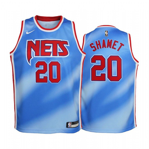 Brooklyn Nets Landry Shamet 2020-21 Hardwood Classics Blue Youth Jersey #20