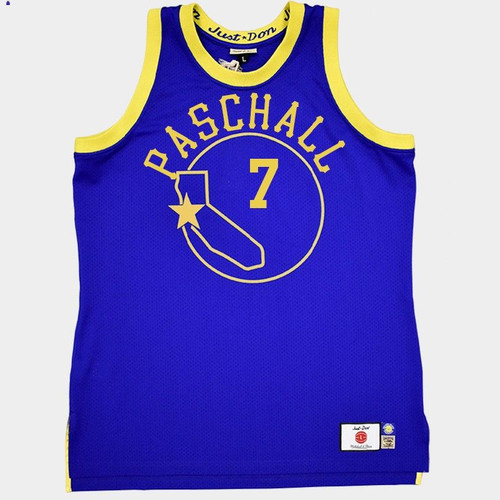 Eric Paschall #7 Just Don X Mitchell Ness Golden State Warriors Royal Jersey