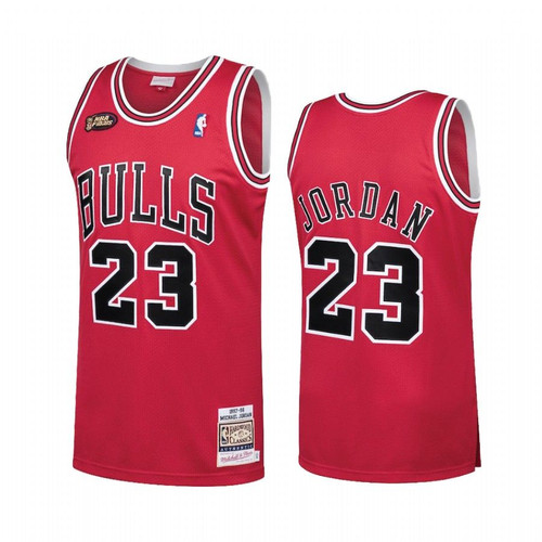 Chicago Bulls #23 Michael Jordan Red Hardwood Classics Men Jersey