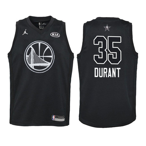 2018 All-Star Warriors Youth Kevin Durant #35 Black Jersey
