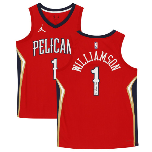 Zion Williamson New Orleans Pelicans Fanatics  Autographed Red Jordan Brand Swingman Jersey with ''Zanos'' Inscription