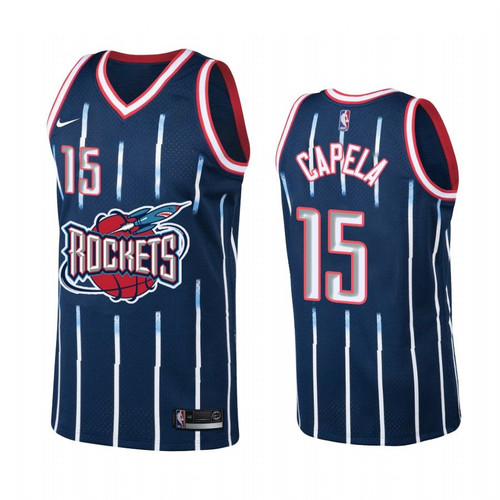Houston Rockets #15 Clint Capela Navy Hardwood Classics Men'S Jersey