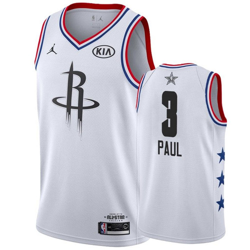 Men Houston Rockets #3 Chris Paul 2019 All-Star Game Finished Jersey - White
