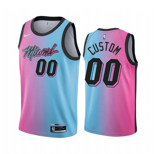 Custom Miami Heat Blue Pick City Edition Vice 2020-21 Jersey