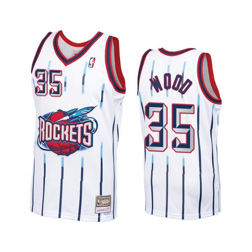 Christian Wood #35 Houston Rockets Hardwood Classics Jersey White