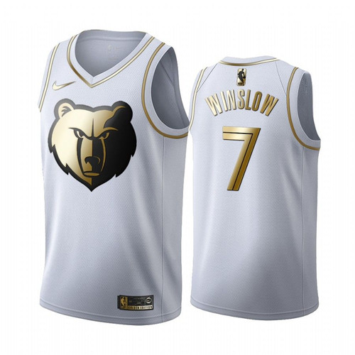 Justise Winslow #7 Memphis Grizzlies White Golden Edition Jersey