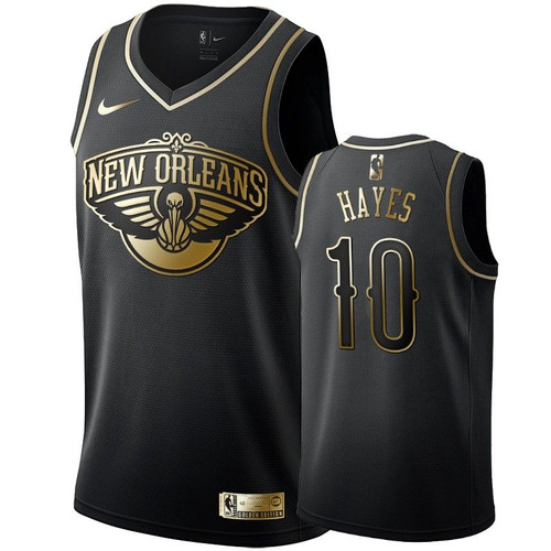 Men'S New Orleans Pelicans Jaxson Hayes Black #10 Golden Edition Jersey
