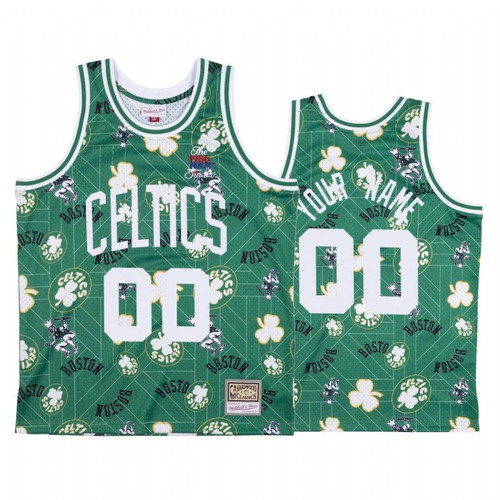 Custom #00 Boston Celtics Green Tear Up Pack Jersey