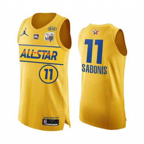 Domantas Sabonis Indiana Pacers  Jersey Gold 2021 All-Star Skills Challenge Champion  Uniform
