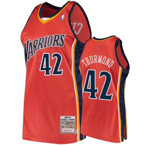Golden State Warriors #42 Nathaniel Thurmond Orange 2009-10 Hardwood Classics Jersey