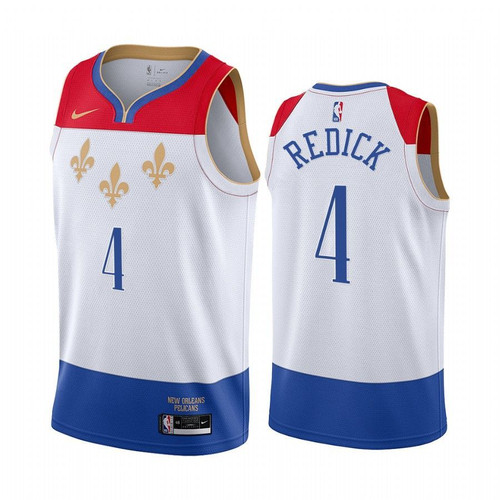 J.J. Redick New Orleans Pelicans White City Edition Fleur-De-Lis 2020-21 Jersey