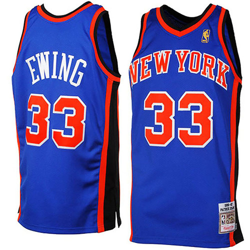 Male Patrick Ewing Mitchell & Ness New York Knicks #33 1996-1997 Throwback Jersey-Royal Blue Jersey
