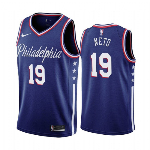 Philadelphia 76Ers Raul Neto Navy 2019-20 City New Uniform Jersey