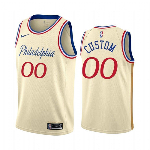 Custom Philadelphia 76Ers 2019-20 Cream City Edition Jersey