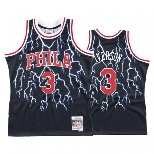 Philadelphia 76Ers Allen Iverson #3 Hardwood Classics Lightning Jersey