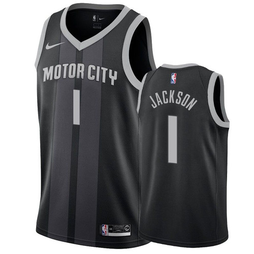 Reggie Jackson Detroit Pistons #1 2018-19 City Men'S Jersey - Black