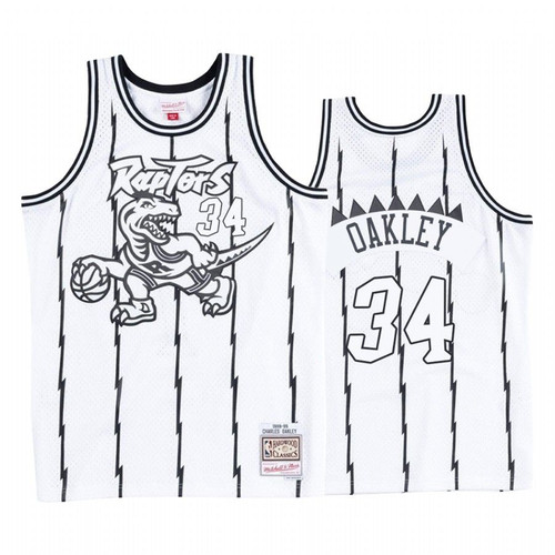 Toronto Raptors Charles Oakley #34 White Black Concord Collection Jersey