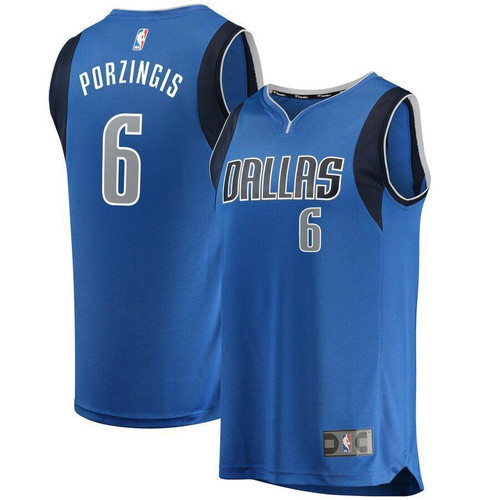 Kristaps Porzingis Dallas Mavericks Fast Break Jersey Icon Edition Royal