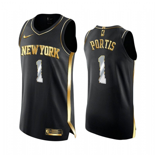 Bobby Portis New York Knicks Black  Golden Jersey