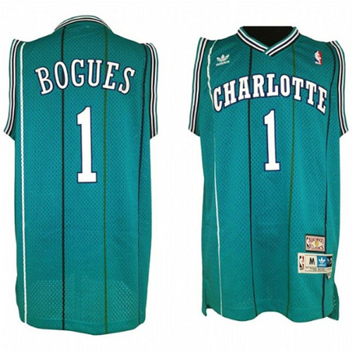 Male Muggsy Bogues Charlotte Hornets #1 Hardwood Classics Jersey