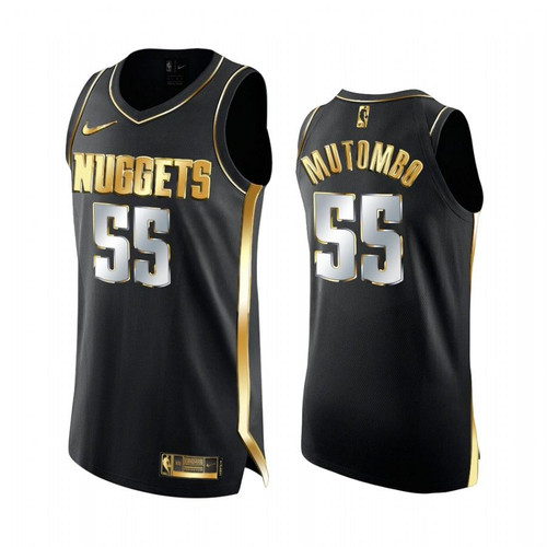 Dikembe Mutombo Denver Nuggets Black  Golden 2020-21 Jersey
