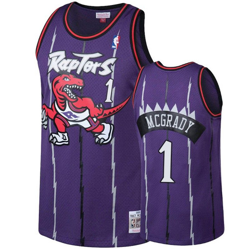 Toronto Raptors #1 Tracy Mcgrady Purple 1998-99 Hardwood Classics Jersey