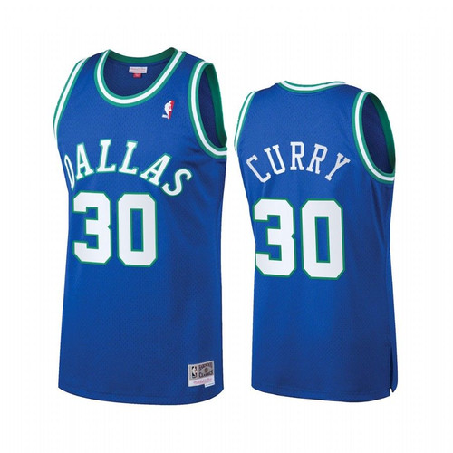 Dallas Mavericks Seth Curry #30 Blue Heritage Classic Jersey