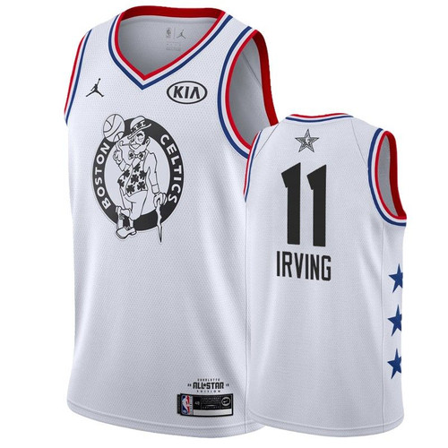 Men Boston Celtics #11 Kyrie Irving 2019 All-Star Game Finished Jersey - White