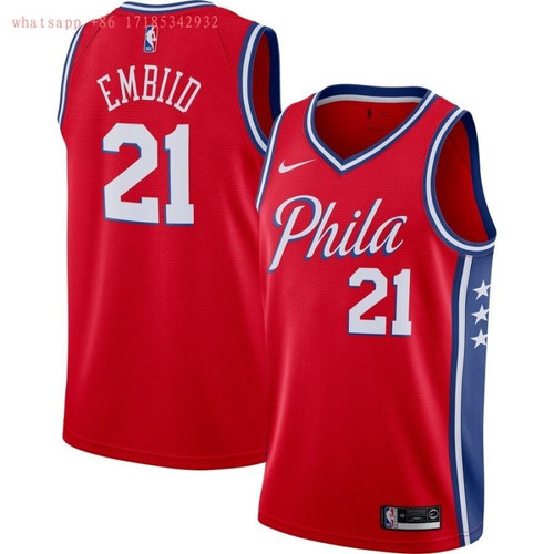 Philadelphia 76Ers Joel Embiid #21 2020 Nba New Arrival Red Jersey