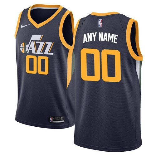 Utah Jazz Custom Jersey Navy Icon Edition 2019