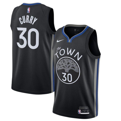 Stephen Curry Golden State Warriors 2020 Finished Swingman Jersey Black City Edition