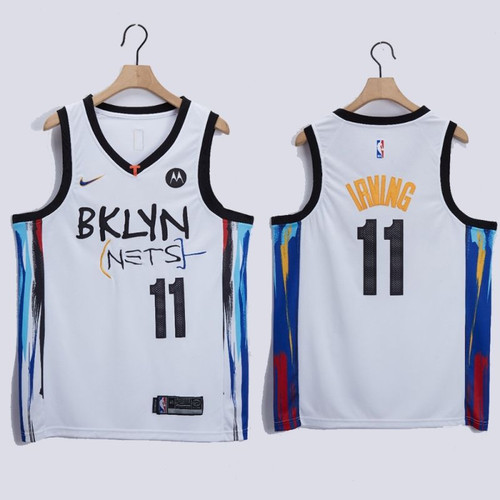 Kyrie Irving Brooklyn Nets #11 White Basketball Jersey