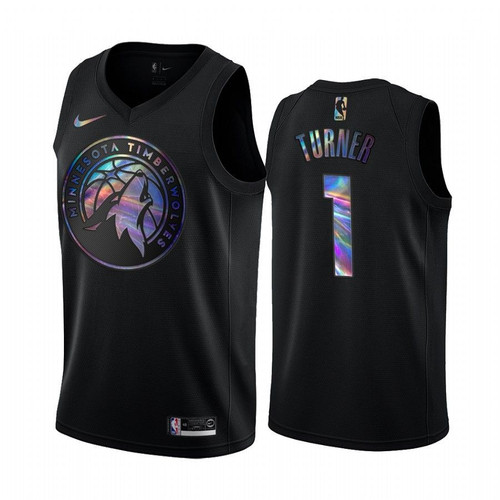 Timberwolves Anthony Edwards Iridescent Holographic Black Jersey