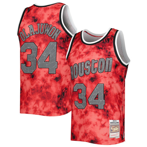 Hakeem Olajuwon Houston Rockets Mitchell & Ness 1993-94 Galaxy Swingman Jersey - Red