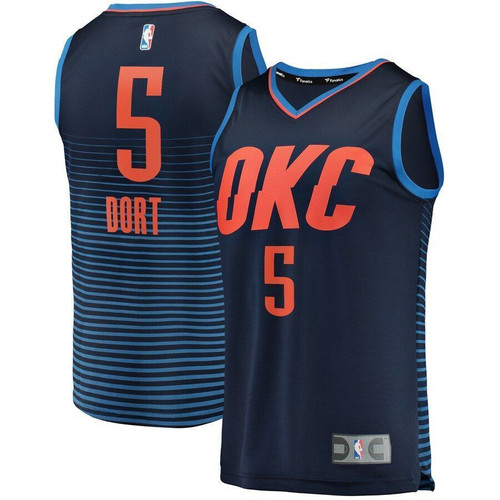 Luguentz Dort Oklahoma City Thunder Fanatics Branded Fast Break Player Statement Edition Navy 3D Jersey