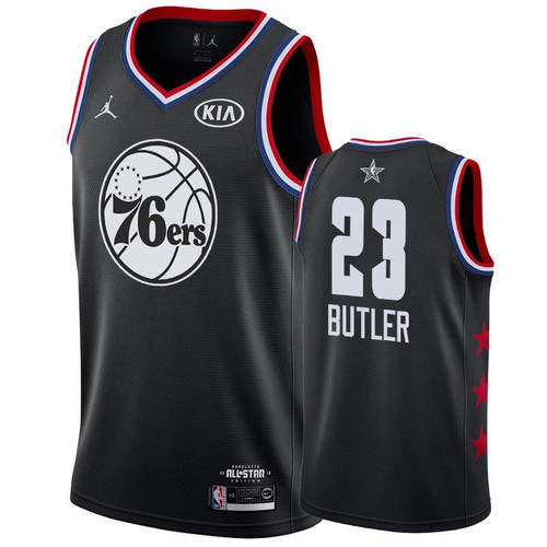 Men Philadelphia 76Ers #23 Jimmy Butler 2019 All-Star Game Finished Jersey - Black