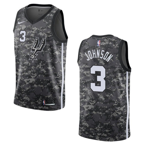 San Antonio Spurs 3 Keldon Johnson City Swingman Camo 3D Jersey