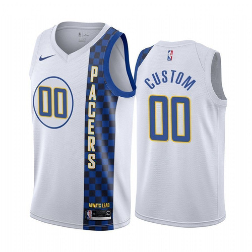 Custom Indiana Pacers 2019-20 City White Jersey