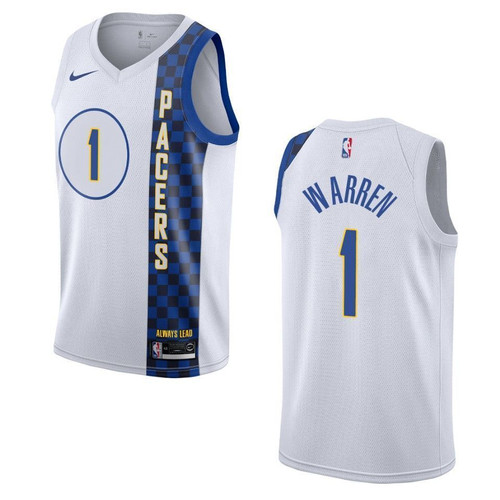 Indiana Pacers 1 T.J. Warren City Swingman White 3D Jersey