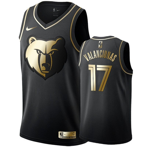 Men'S Memphis Grizzlies Jonas Valanciunas Black #17 Golden Edition Swingman Jersey