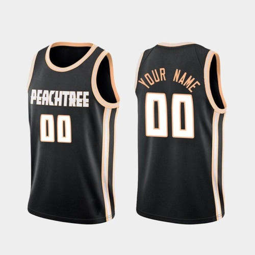 Atlanta Hawks 2021 Nba City Edition Personalized Name Black Jersey Jersey