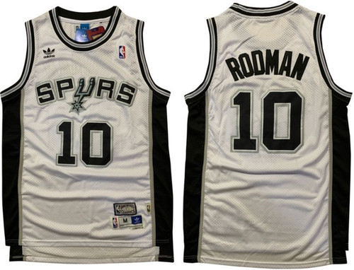 San Antonio Spurs Dennis Rodman 10 Nba Throwback White Jersey