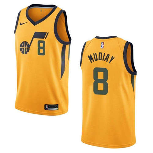 Utah Jazz 8 Emmanuel Mudiay Statement Swingman Gold 3D Jersey