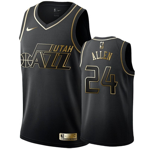 Men'S Utah Jazz Grayson Allen Black #24 Golden Edition Swingman Jersey