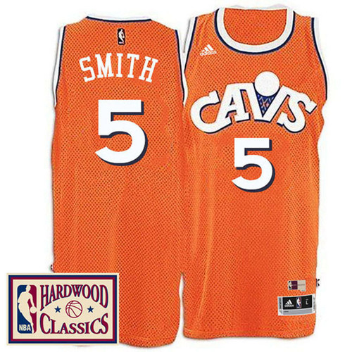 Male 2016-17 Season Cleveland Cavaliers #5 Hardwood Classics Throwback Orange Jersey J.R. Smith Jersey