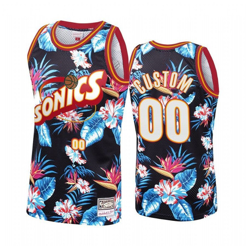 Oklahoma City Thunder Custom #00 Floral Fashion Jersey Men'S