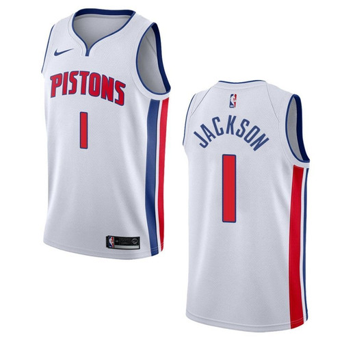 Detroit Pistons 1 Reggie Jackson Association Swingman White 3D Jersey