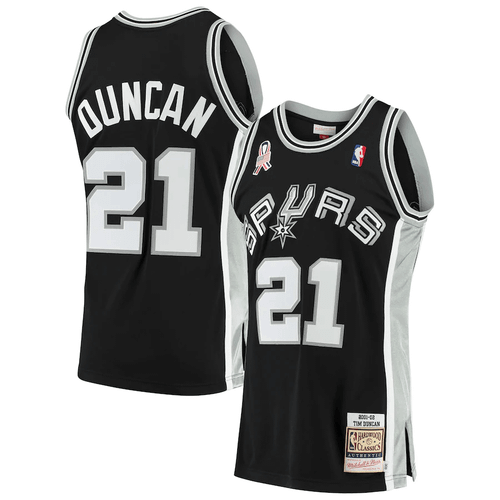 Tim Duncan San Antonio Spurs Mitchell & Ness 2001/02 Hardwood Classics Black 3D Jersey