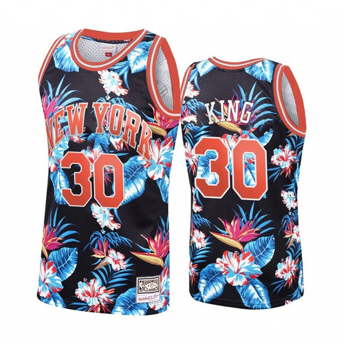 New York Knicks Bernard King #30 Floral Fashion Jersey Men'S